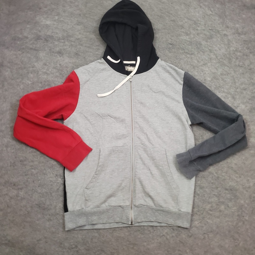 Chor Clothing Sweater‎ Mens L Large Gray Zip Up Hooded Long Sleeve Casual Adult